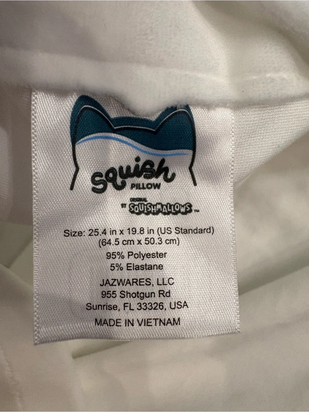 Squishmallows standard Soft White Plush Pillowcase